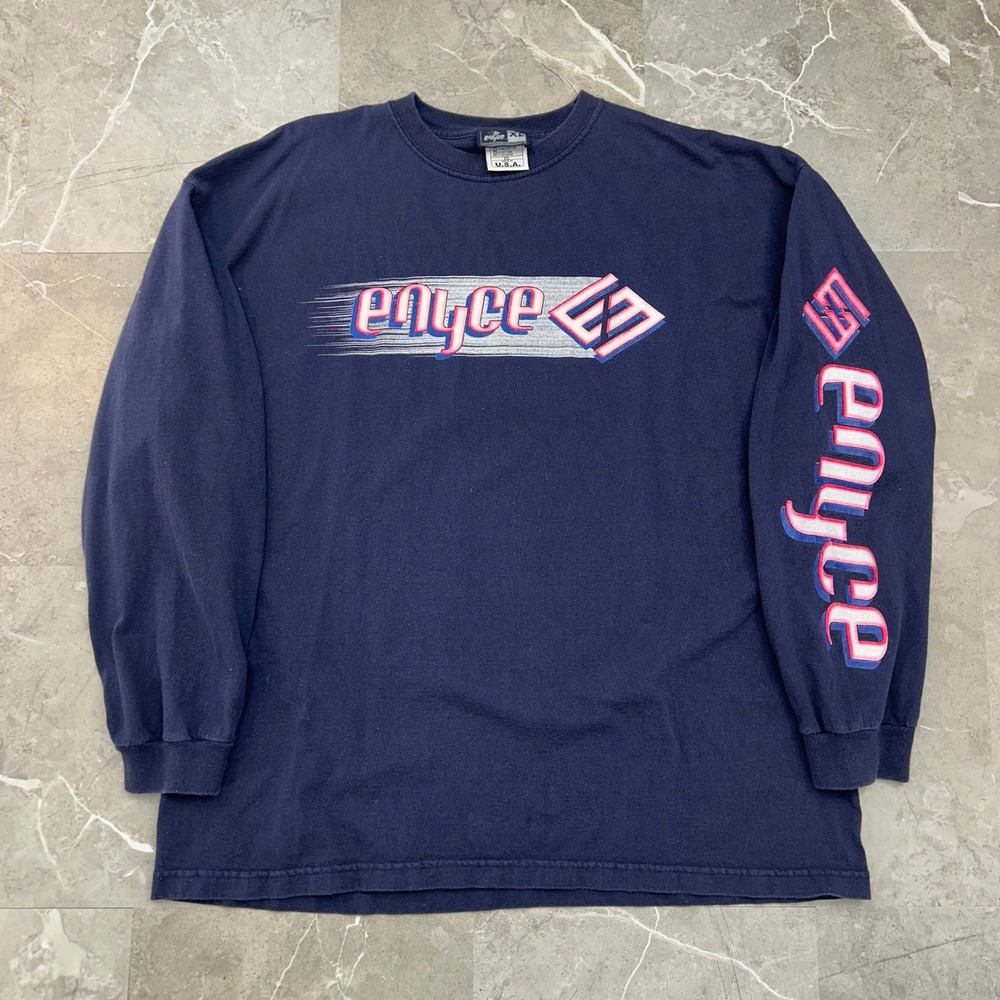 Vintage ENYCE Graphic Tee Mens XL Long Sleeve Hit Skate Hip Hop Rap Streetwear